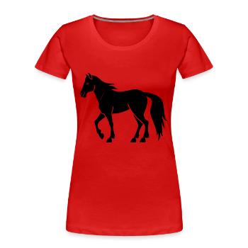 Pferd - Frauen Premium Bio T-Shirt - Rot - Vorne - Mia (176cm)