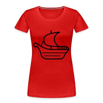 Bateau pirate - T-shirt bio Premium Femme - rouge - Devant - Mia (176cm)