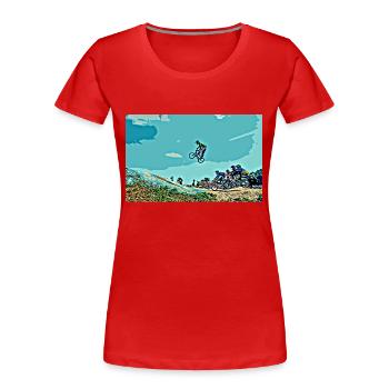 BMX Rennen Rennen ATV Motocross - Frauen Premium Bio T-Shirt - Rot - Vorne - Mia (176cm)
