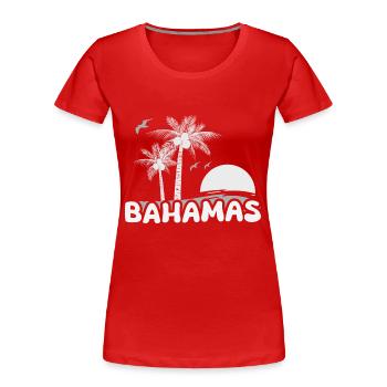 Strand Bahamas - Frauen Premium Bio T-Shirt - Rot - Vorne - Mia (176cm)