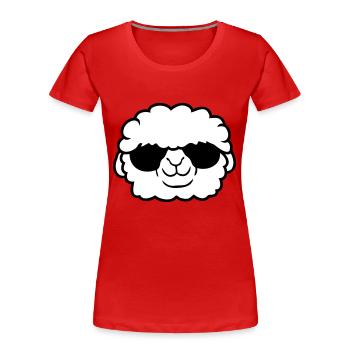 Sheep Sunglasses Party Sheep Lamb Cool Head - Women's Premium Organic T-Shirt - red - Front - Mia (176cm)
