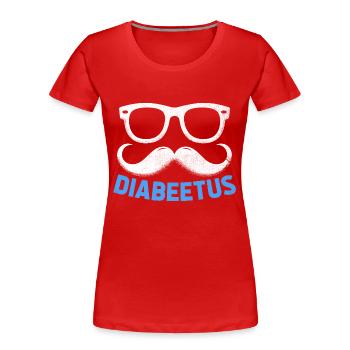 Diabeetus Diabetes Bewusstsein Gesichtsbehaarung Bart - Frauen Premium Bio T-Shirt - Rot - Vorne - Mia (176cm)