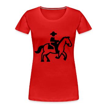 Reiter Pferd Reiter - Frauen Premium Bio T-Shirt - Rot - Vorne - Mia (176cm)