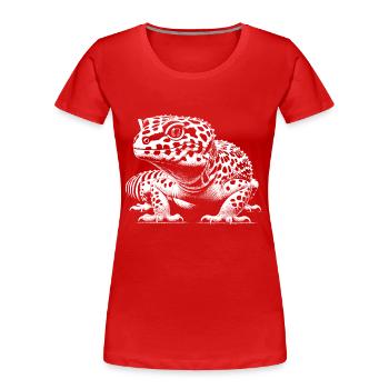Leopardgecko - Frauen Premium Bio T-Shirt - Rot - Vorne - Mia (176cm)