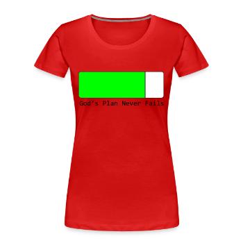 Gottes Pläne scheitern nie - Frauen Premium Bio T-Shirt - Rot - Vorne - Mia (176cm)