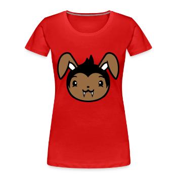 Bunny Vampire Sharp Long Teeth Halloween Costume - Women's Premium Organic T-Shirt - red - Front - Mia (176cm)
