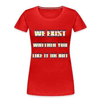 We Exist - Agender Flag - Women's Premium Organic T-Shirt - red - Front - Mia (176cm)