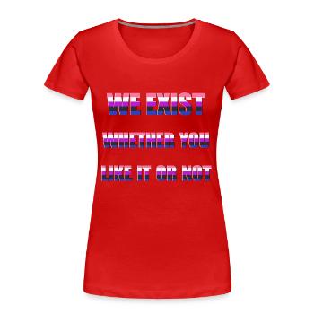 We Exist - Genderfluid Flag - Women's Premium Organic T-Shirt - red - Front - Mia (176cm)