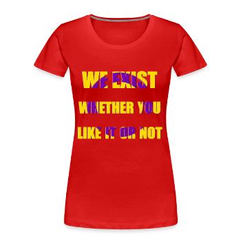 We Exist - Intersex Flag - Women's Premium Organic T-Shirt - red - Front - Mia (176cm)