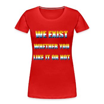 We Exist - AroAce Flag - Women's Premium Organic T-Shirt - red - Front - Mia (176cm)