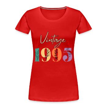 Vintage 1995 Floral - Women's Premium Organic T-Shirt - red - Front - Mia (176cm)