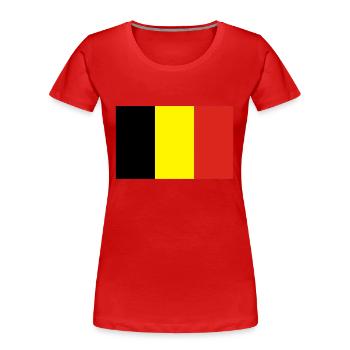 Belgien - Frauen Premium Bio T-Shirt - Rot - Vorne - Mia (176cm)