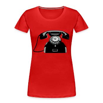 Oldschool Telefon - Frauen Premium Bio T-Shirt - Rot - Vorne - Mia (176cm)