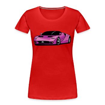 Purple sport car - Women's Premium Organic T-Shirt - red - Front - Mia (176cm)