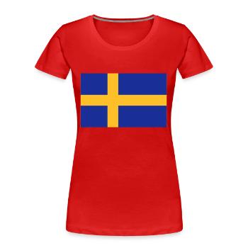 Schweden Flagge - Frauen Premium Bio T-Shirt - Rot - Vorne - Mia (176cm)