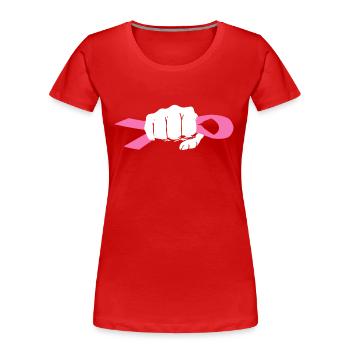 FIGHT CANCER SHIRT - Women's Premium Organic T-Shirt - red - Front - Mia (176cm)