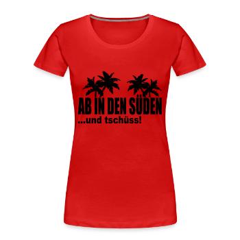 from the south - Women's Premium Organic T-Shirt - red - Front - Mia (176cm)