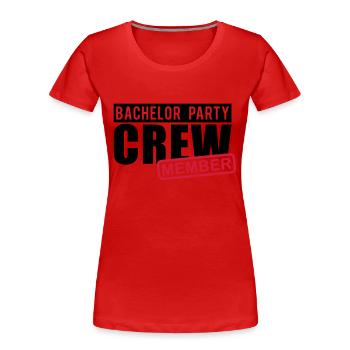 bachlor_party_crew_member__f2 - Women's Premium Organic T-Shirt - red - Front - Mia (176cm)
