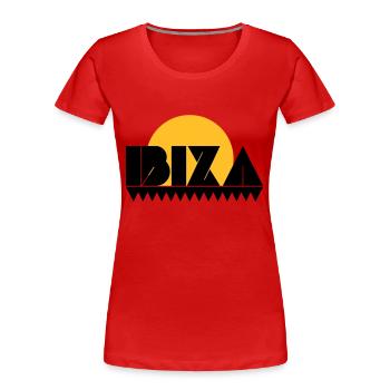 Ibiza - Frauen Premium Bio T-Shirt - Rot - Vorne - Mia (176cm)