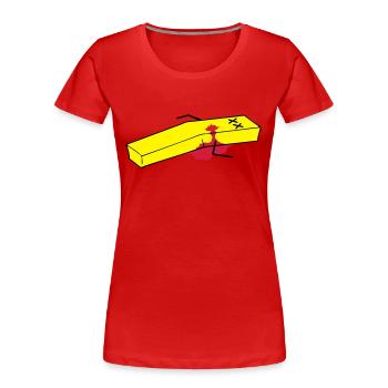 Pommes - Frauen Premium Bio T-Shirt - Rot - Vorne - Mia (176cm)