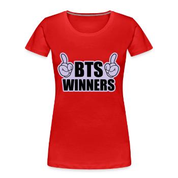 BTS Winners - T-shirt bio Premium Femme - rouge - Devant - Mia (176cm)