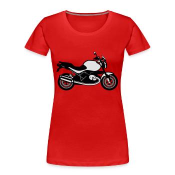 motorcycle Roadster - Women's Premium Organic T-Shirt - red - Front - Mia (176cm)