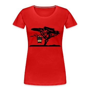 Chouette à l'envers sur les différentes pentes arb - T-shirt bio Premium Femme - rouge - Devant - Mia (176cm)