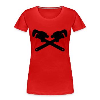 clé à molette outil de mécanicien , plombier - T-shirt bio Premium Femme - rouge - Devant - Mia (176cm)