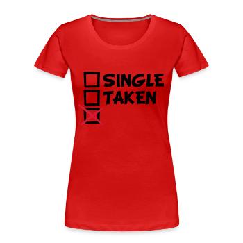 Single Taken haken häkchen ankreuzen kreuz - Frauen Premium Bio T-Shirt - Rot - Vorne - Mia (176cm)
