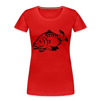 Karpfen - Frauen Premium Bio T-Shirt - Rot - Vorne - Mia (176cm)