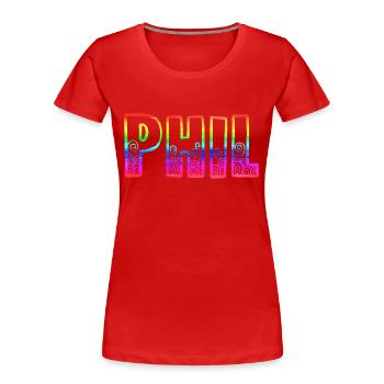 phil rs regenbogen - Frauen Premium Bio T-Shirt - Rot - Vorne - Mia (176cm)