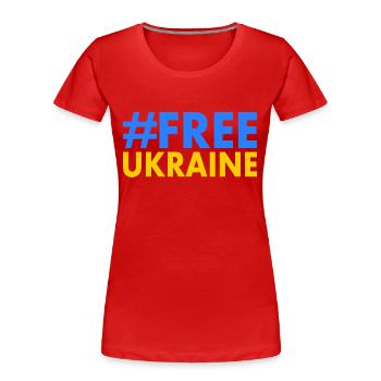 Free ukraine - Frauen Premium Bio T-Shirt - Rot - Vorne - Mia (176cm)