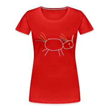Unicorn Einhorn Geschenkidee Strichmann Humor - Frauen Premium Bio T-Shirt - Rot - Vorne - Mia (176cm)