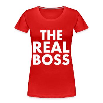 The real boss - T-shirt bio Premium Femme - rouge - Devant - Mia (176cm)