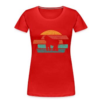 Gorilla Retro Vintage 80s Style - Women's Premium Organic T-Shirt - red - Front - Mia (176cm)