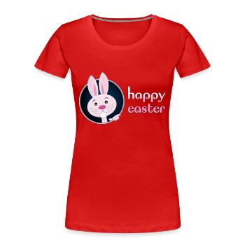 Süße Hasen mit frohen Ostern für Lehrer - Frauen Premium Bio T-Shirt - Rot - Vorne - Mia (176cm)