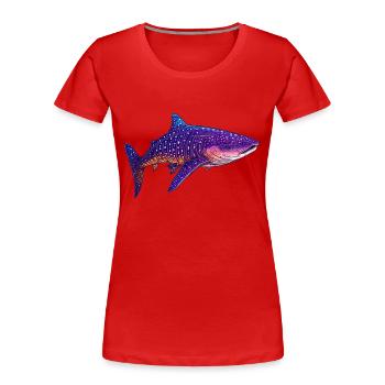 Ein Riese unter den Fischen: Der Walhai - Frauen Premium Bio T-Shirt - Rot - Vorne - Mia (176cm)