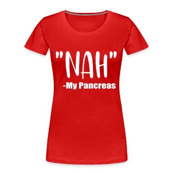 Pancreas - Women's Premium Organic T-Shirt - red - Front - Mia (176cm)