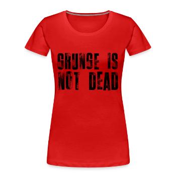 Grunge Band Logo - Women's Premium Organic T-Shirt - red - Front - Mia (176cm)