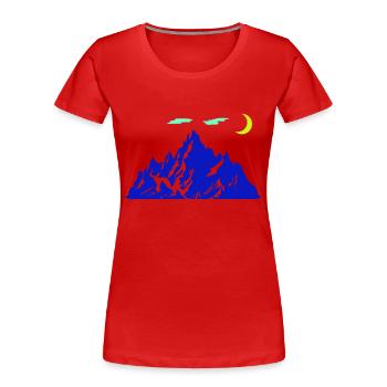 Croissant de la montagne - T-shirt bio Premium Femme - rouge - Devant - Mia (176cm)