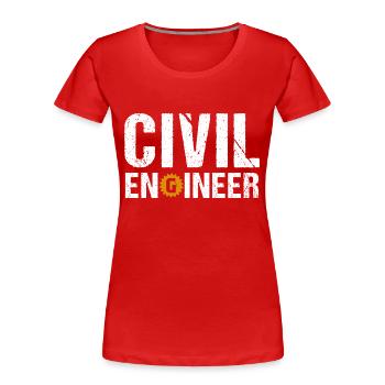 Mechanical Engineer - Maschinenbauingenieur Vintag - Frauen Premium Bio T-Shirt - Rot - Vorne - Mia (176cm)