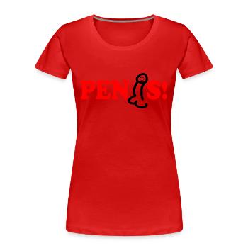 Penis - Frauen Premium Bio T-Shirt - Rot - Vorne - Mia (176cm)