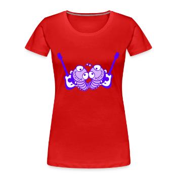 2 Party Caterpillars Team Two Friends Playing Guitar - Women's Premium Organic T-Shirt - red - Front - Mia (176cm)