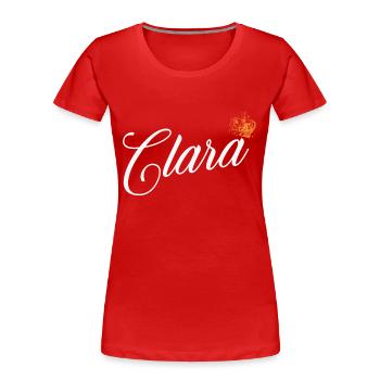 Clara Nom personnalisé pour les femmes Enfants Tout-petits - Clara - T-shirt bio Premium Femme - rouge - Devant - Mia (176cm)