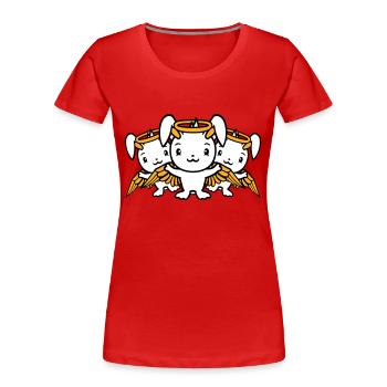 3 Bunnies Angel Wings Halo Sky Team - Women's Premium Organic T-Shirt - red - Front - Mia (176cm)