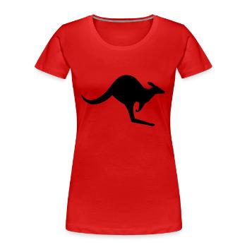 Australian Kangaroo - Women's Premium Organic T-Shirt - red - Front - Mia (176cm)