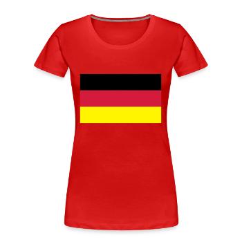 Deutschlandflagge - Frauen Premium Bio T-Shirt - Rot - Vorne - Mia (176cm)
