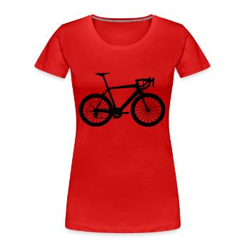Rennrad - Frauen Premium Bio T-Shirt - Rot - Vorne - Mia (176cm)