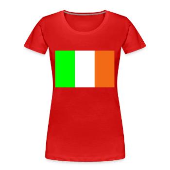 ireland flag - Women's Premium Organic T-Shirt - red - Front - Mia (176cm)