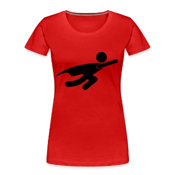 Superheld - Frauen Premium Bio T-Shirt - Rot - Vorne - Mia (176cm)